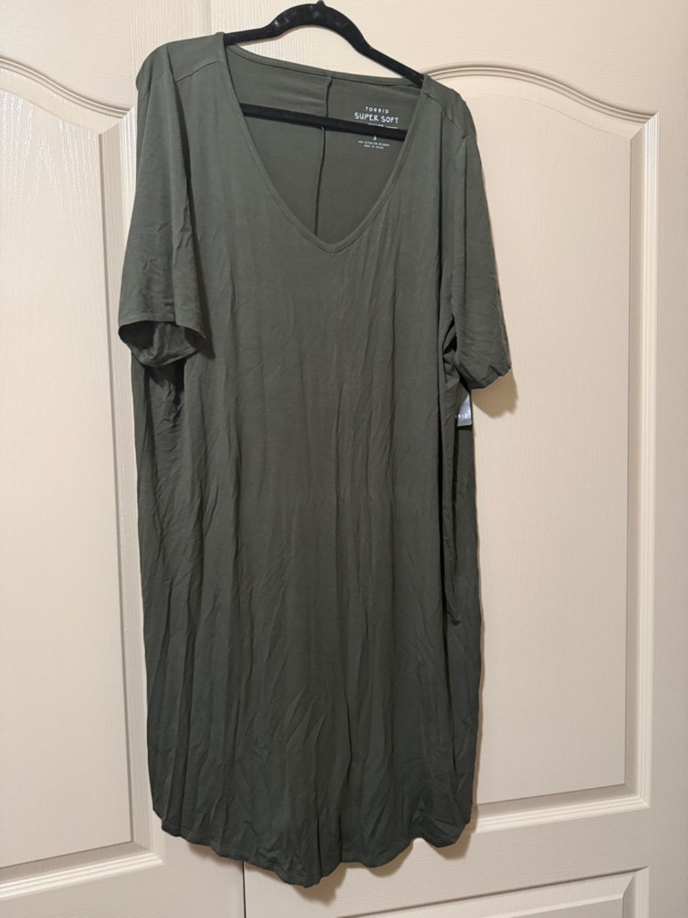torrid Olive Green V-Neck Tee Dress